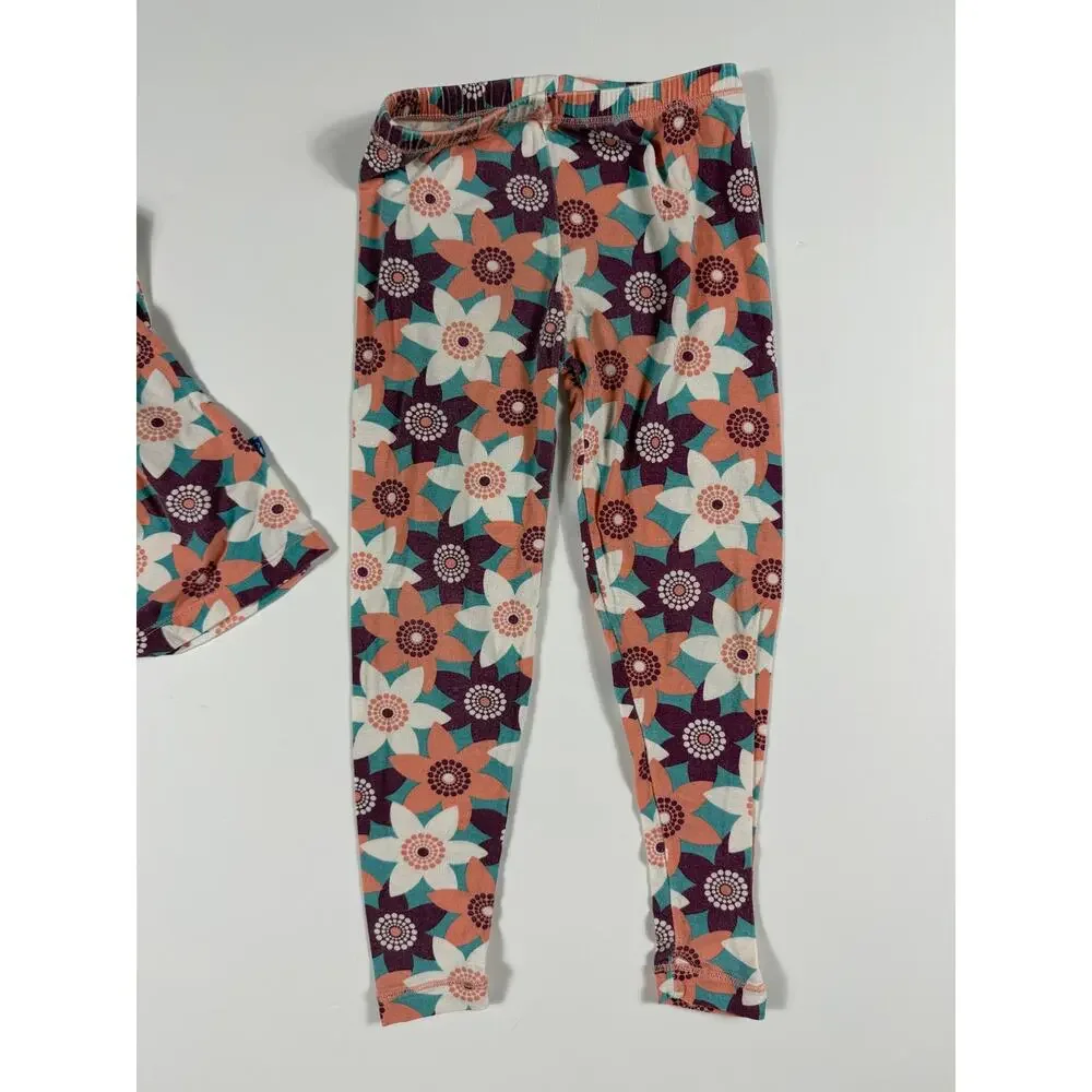 Kickee Pants Pasque Flower Bamboo Long Sleeve Pajamas size 4